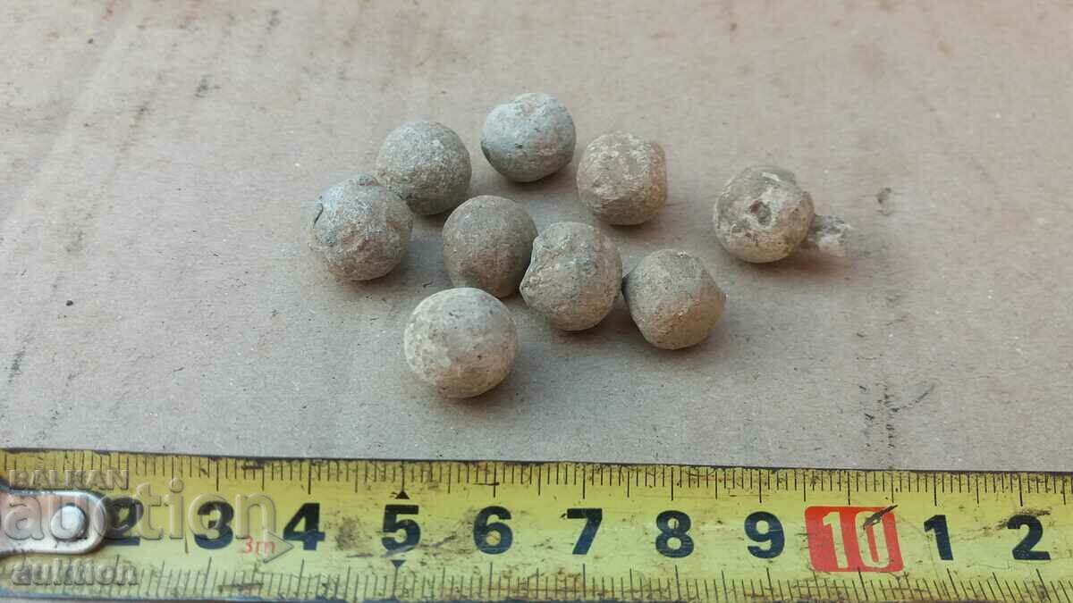 Auction  LOT OF 9 FLINTGUN LEAD CARTRIDGES
