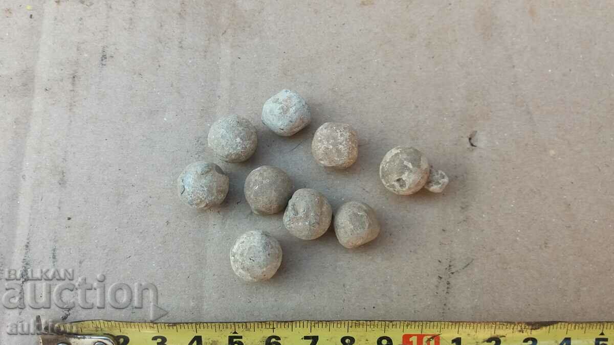 LOT OF 9 FLINTGUN LEAD CARTRIDGES - 6