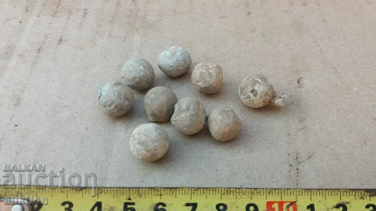 LOT OF 9 FLINTGUN LEAD CARTRIDGES - 7
