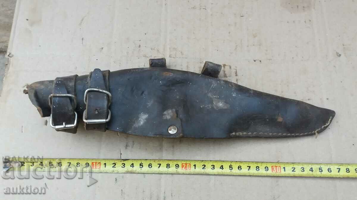 military leather pickaxe case - 30 cm