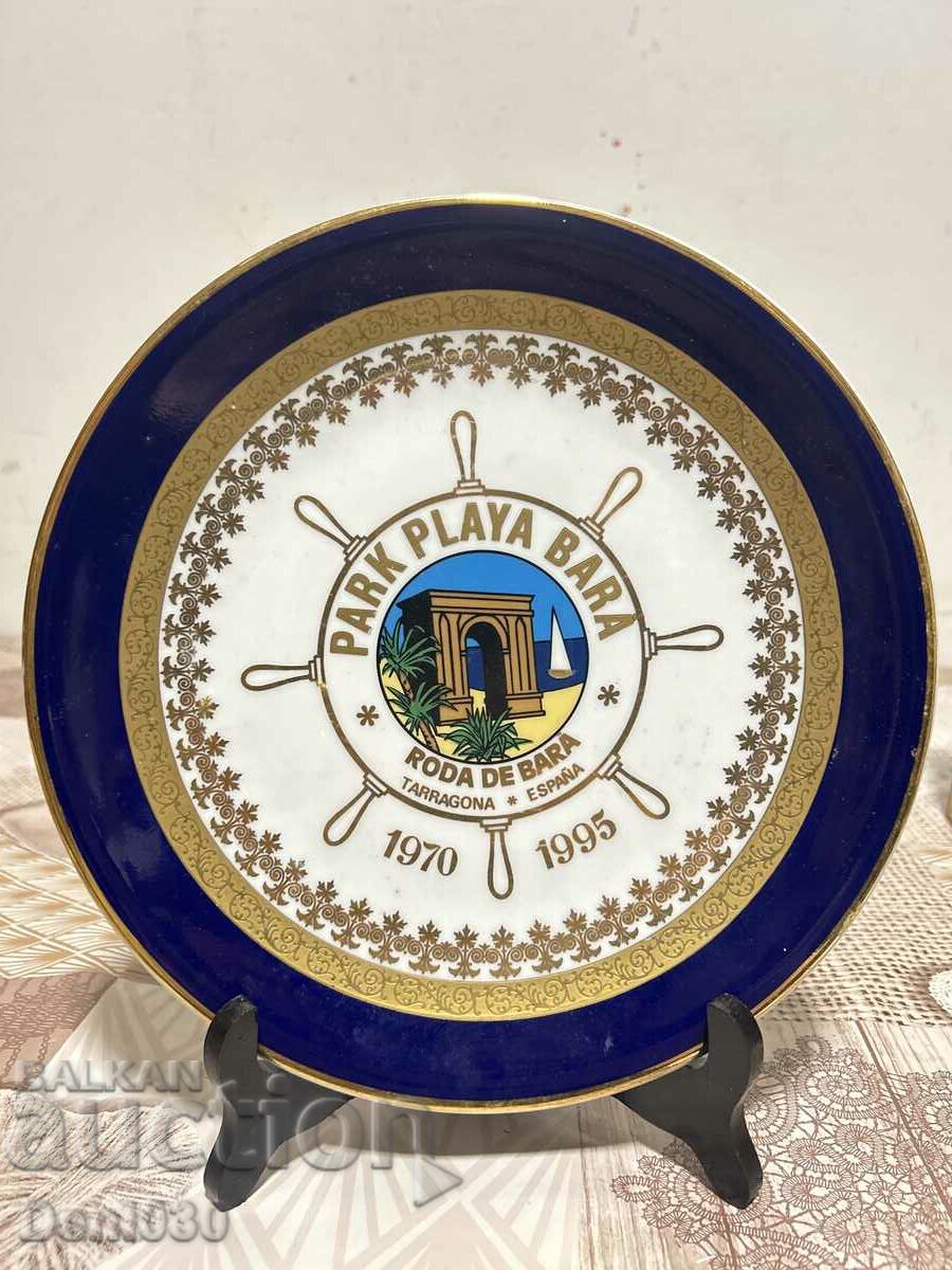 Decorative plate with 24k gold plating and marking