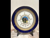 Decorative plate with 24k gold plating and marking