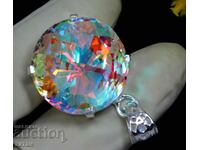 BZC!! 46.90 carat silver pendant with mystic topaz of 1 st.!!