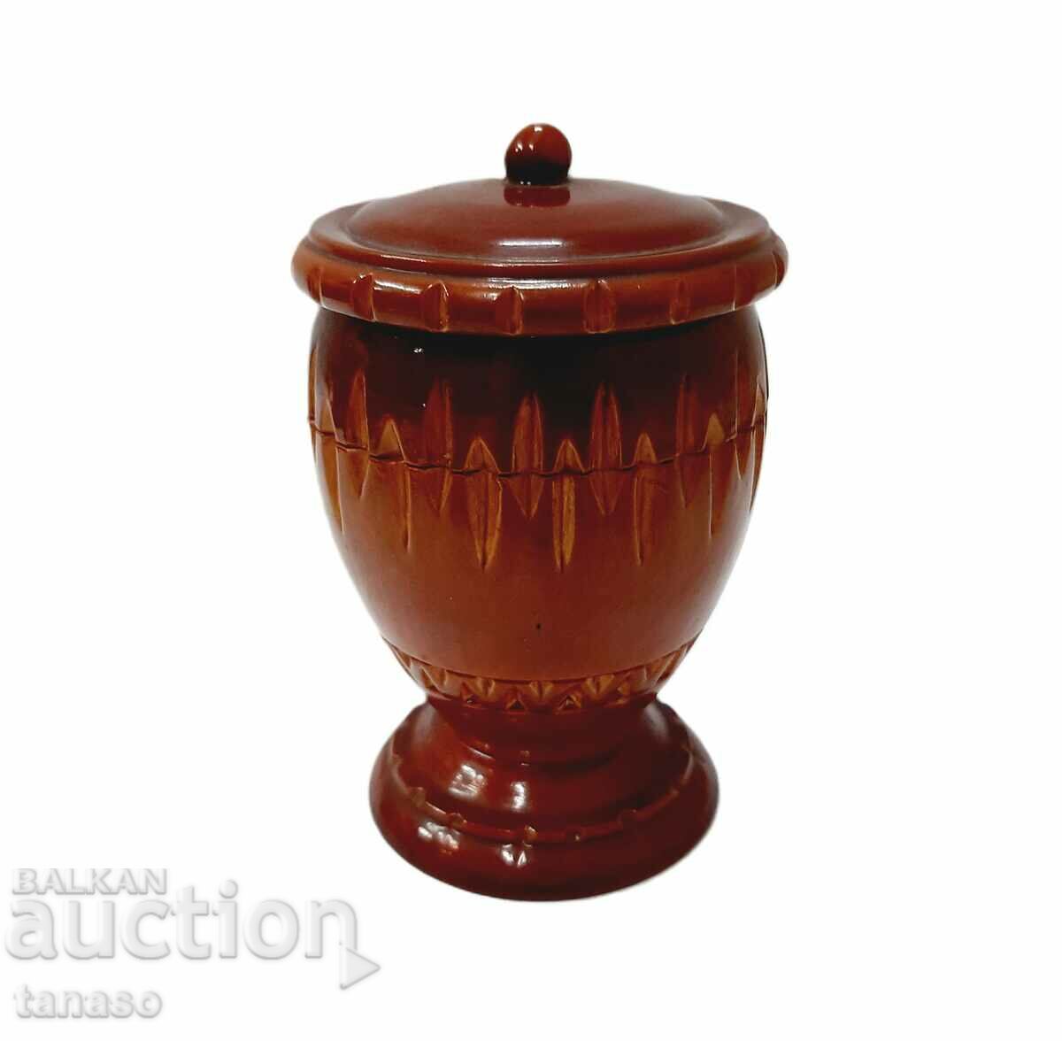 Old carved wooden cup(bowl) with lid(11.3) with price 30.00 BGN | € 15.34 Old carved wooden cup(bowl) with lid(11.3) with price 30.00 BGN | € 15.34