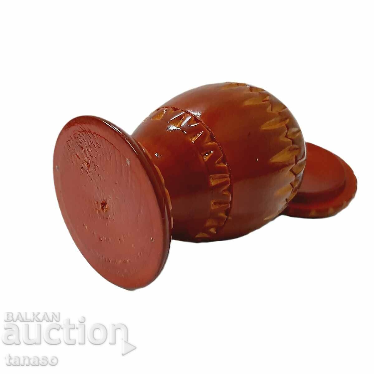 Old carved wooden cup(bowl) with lid(11.3) - 5 Old carved wooden cup(bowl) with lid(11.3) - 5