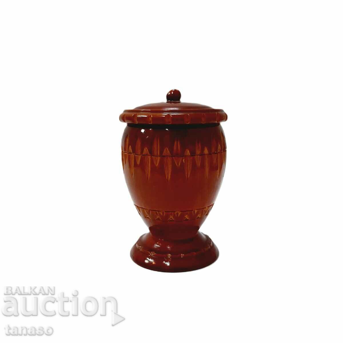 Old carved wooden cup(bowl) with lid(11.3) - 6 Old carved wooden cup(bowl) with lid(11.3) - 6