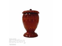 Old carved wooden cup(bowl) with lid(11.3)