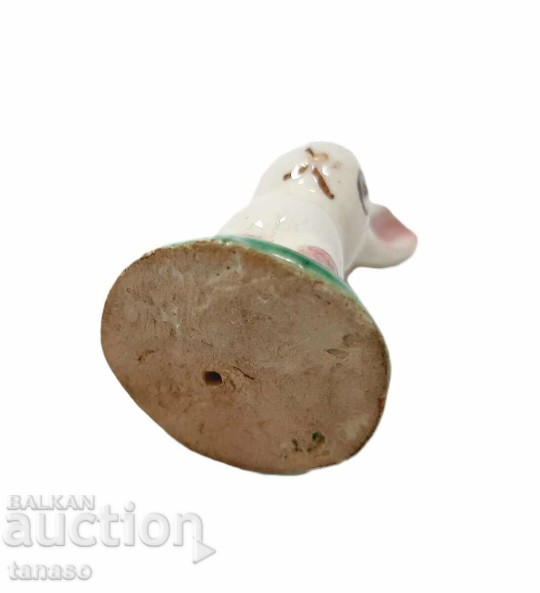 Figurină veche de iepuraș din ceramică în miniatură (11,3) - 6