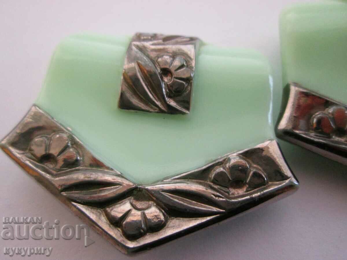 Vintage Ladies Art Deco Glass Belt Buckle - 7 Vintage Ladies Art Deco Glass Belt Buckle - 7