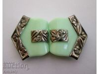 Vintage Ladies Art Deco Glass Belt Buckle