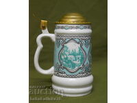 German porcelain beer mug