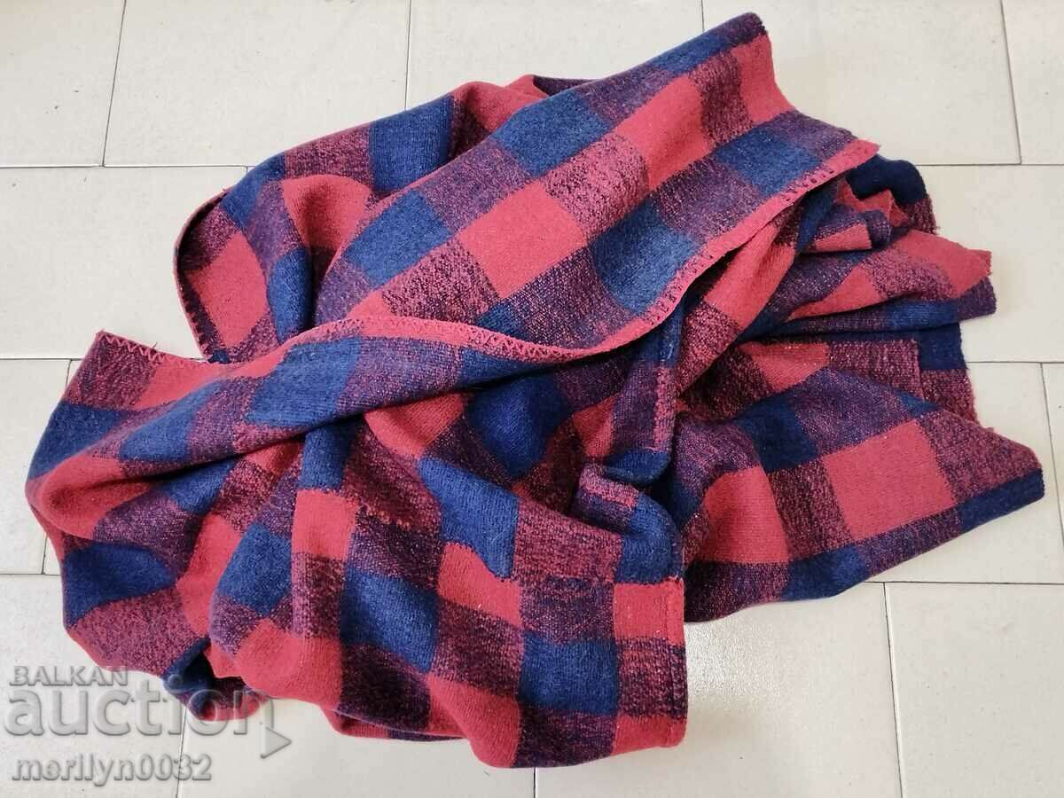 Old hand woven blanket wool tablecloth