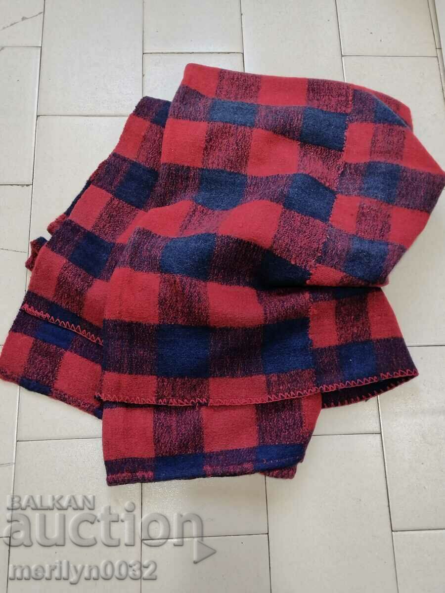 Old hand woven blanket wool tablecloth - 7