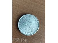 France silver coin 1 franc 1917 QUALITY