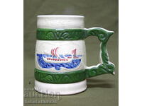 Souvenir ceramic Scandinavian beer mug