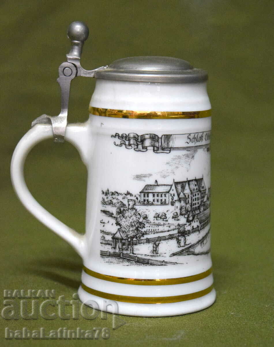 Collectible hand painted beer mug