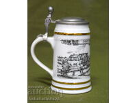 Collectible hand painted beer mug