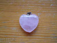 Pendant - heart of rose quartz