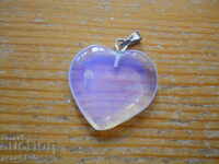 locket - heart - moonstone