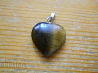 locket - heart - tiger's eye