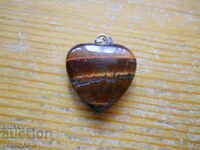 locket - heart - tiger's eye