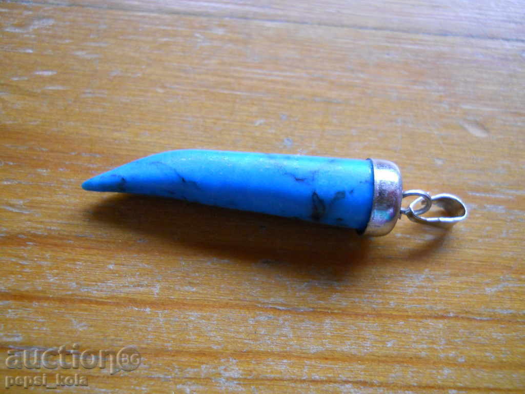 locket - horn - turquoise