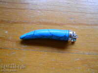Pendant - turquoise horn