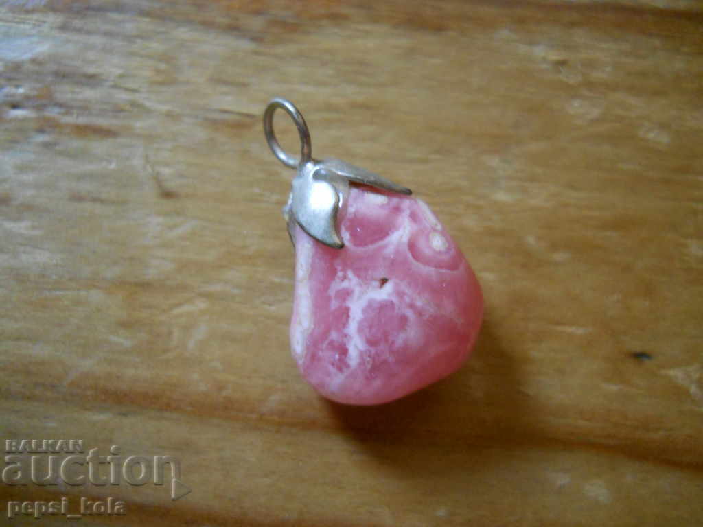 locket - pendant - rhodochrosite