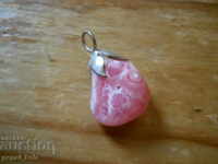 locket - pendant - rhodochrosite