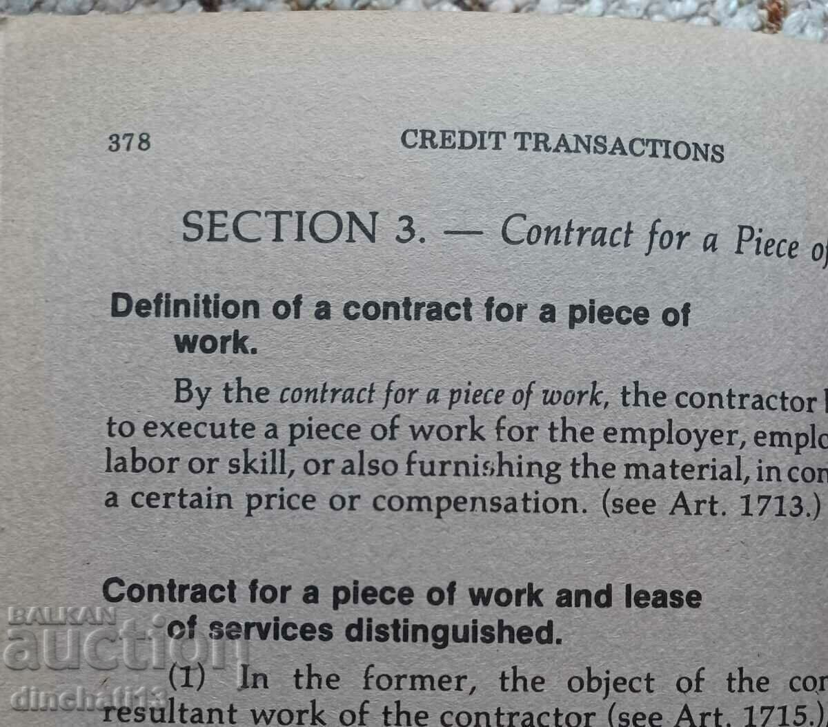 Delivery of The law on sales, agency, and credit transactions: Hector