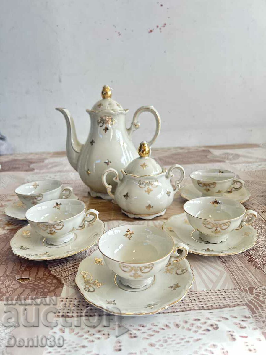 Porcelain coffee service with markings