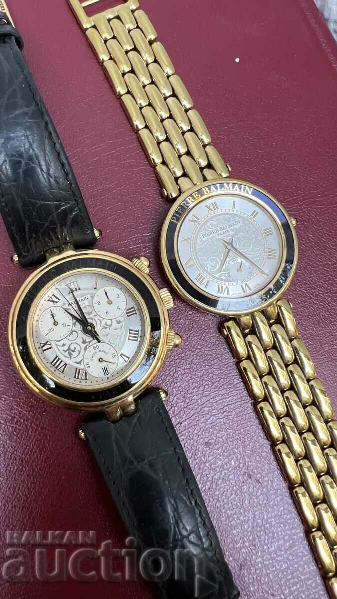 Two original Pierre BALMAIN Paris chronograph watches