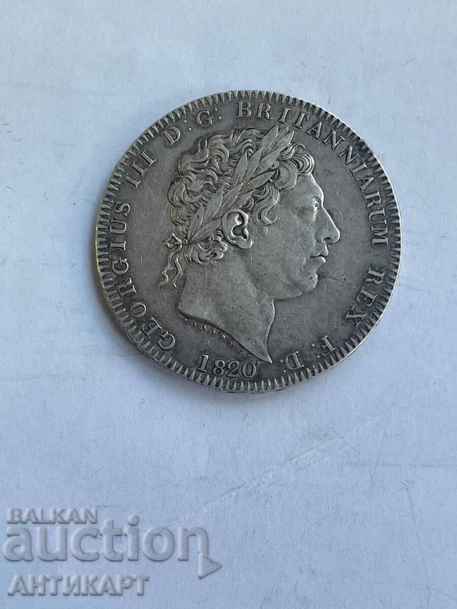 England silver coin 1 crown Georgius III silver 1820