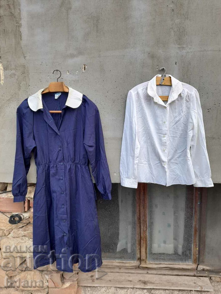 Old school uniform, apron, blouse