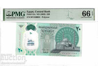 Egypt 20 Pounds 2023 Pick 82a PMG 66