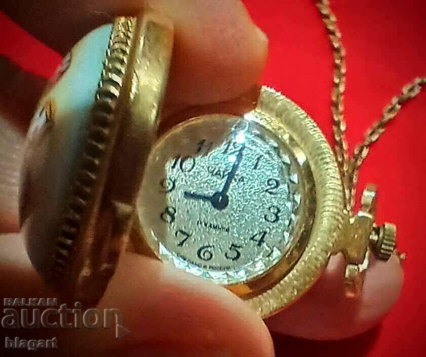 Auction Necklace-watch "Seagull" - gilding, enamel Auction Necklace-watch "Seagull" - gilding, enamel