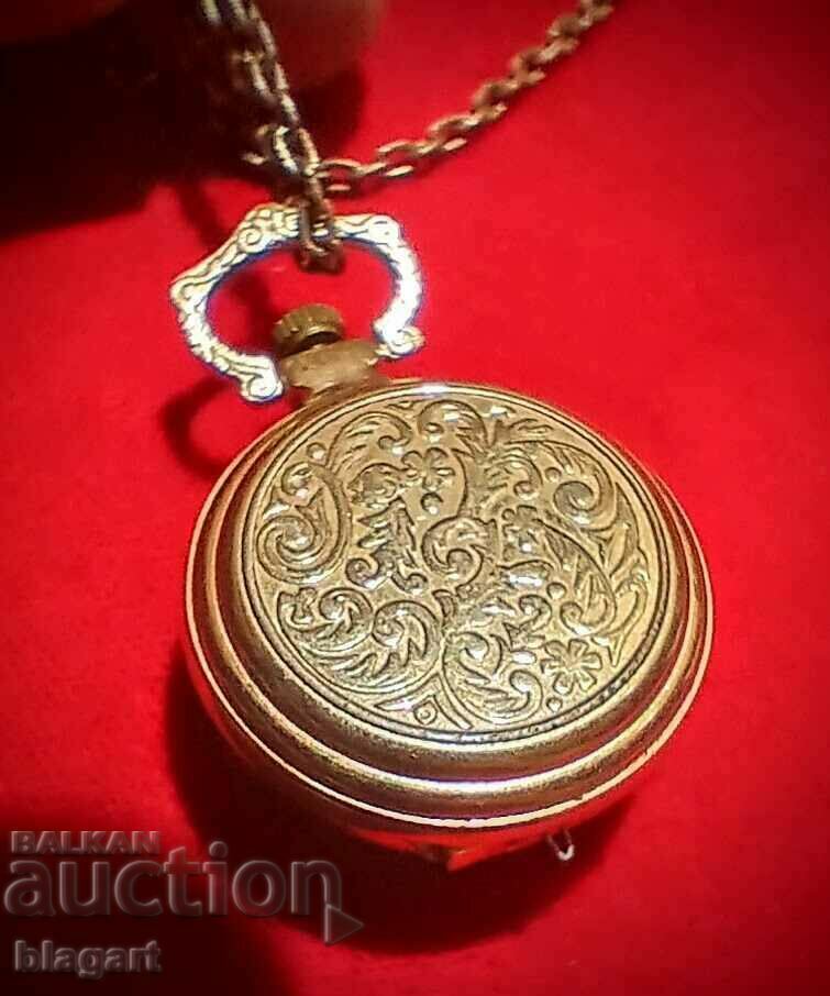 Necklace-watch "Seagull" - gilding, enamel - 5 Necklace-watch "Seagull" - gilding, enamel - 5