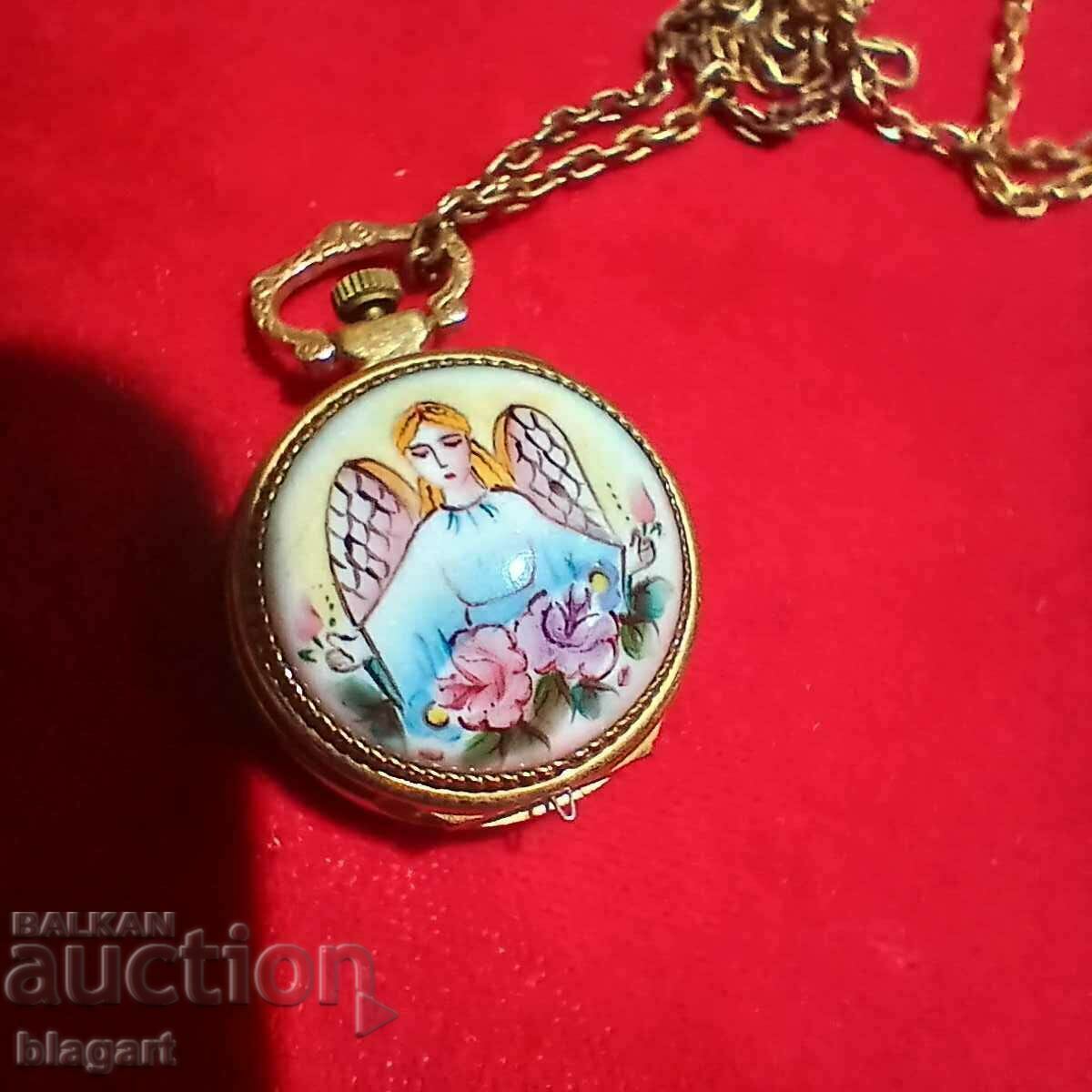 Necklace-watch "Seagull" - gilding, enamel - 6 Necklace-watch "Seagull" - gilding, enamel - 6