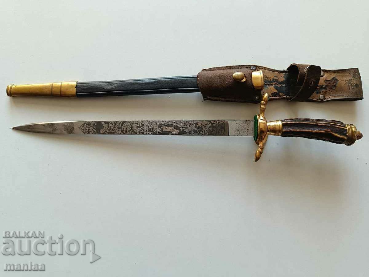 Παράδοση Παλαιό γερμανικό κυνηγετικό σκυλί - Hirschfanger Παράδοση Παλαιό γερμανικό κυνηγετικό σκυλί - Hirschfanger