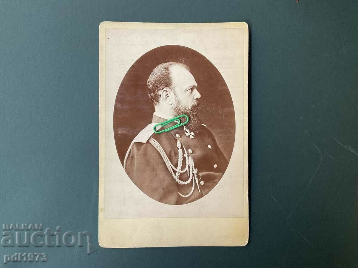 Old picture cardboard Emperor Alexander III Russia