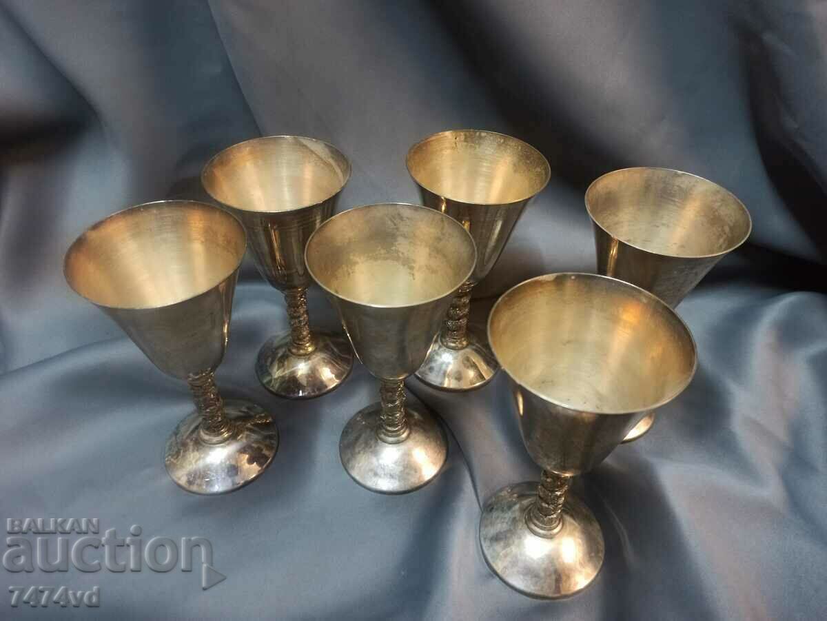 Delivery of Set of old silver-plated tall glasses 6 pieces! Delivery of Set of old silver-plated tall glasses 6 pieces!