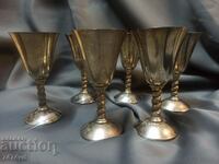 Set of old silver-plated tall glasses 6 pieces!