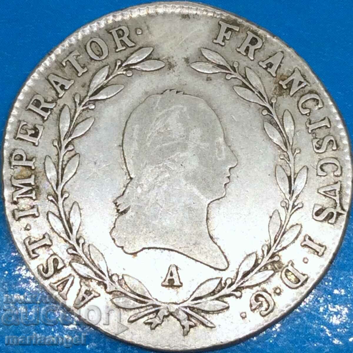 20 Kreuzer 1817 Austria A - Vienna Hungary silver