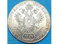 20 Kreuzer 1830 Austria C - Prague silver - rare