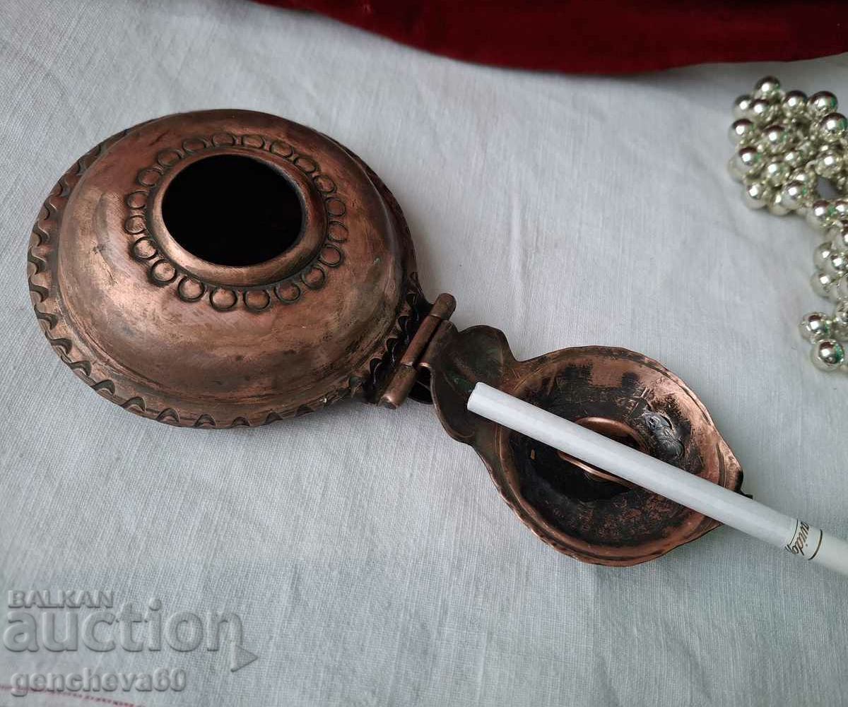 Vintage engraved copper ashtray of BGA Balkan - 6
