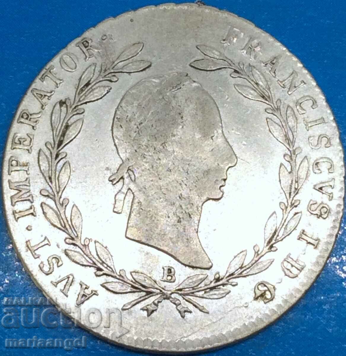 20 Kreuzer 1830 Austria B - Kremnitz ασήμι - σπάνιο