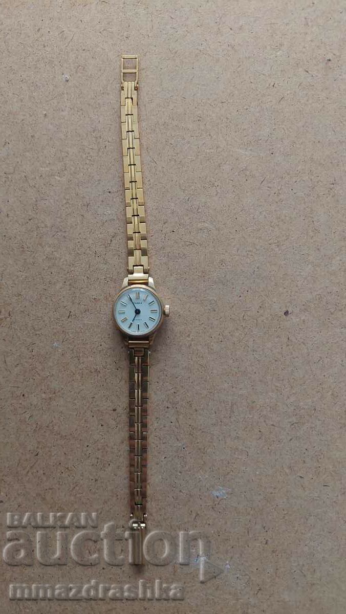 Gold plated working women's watch