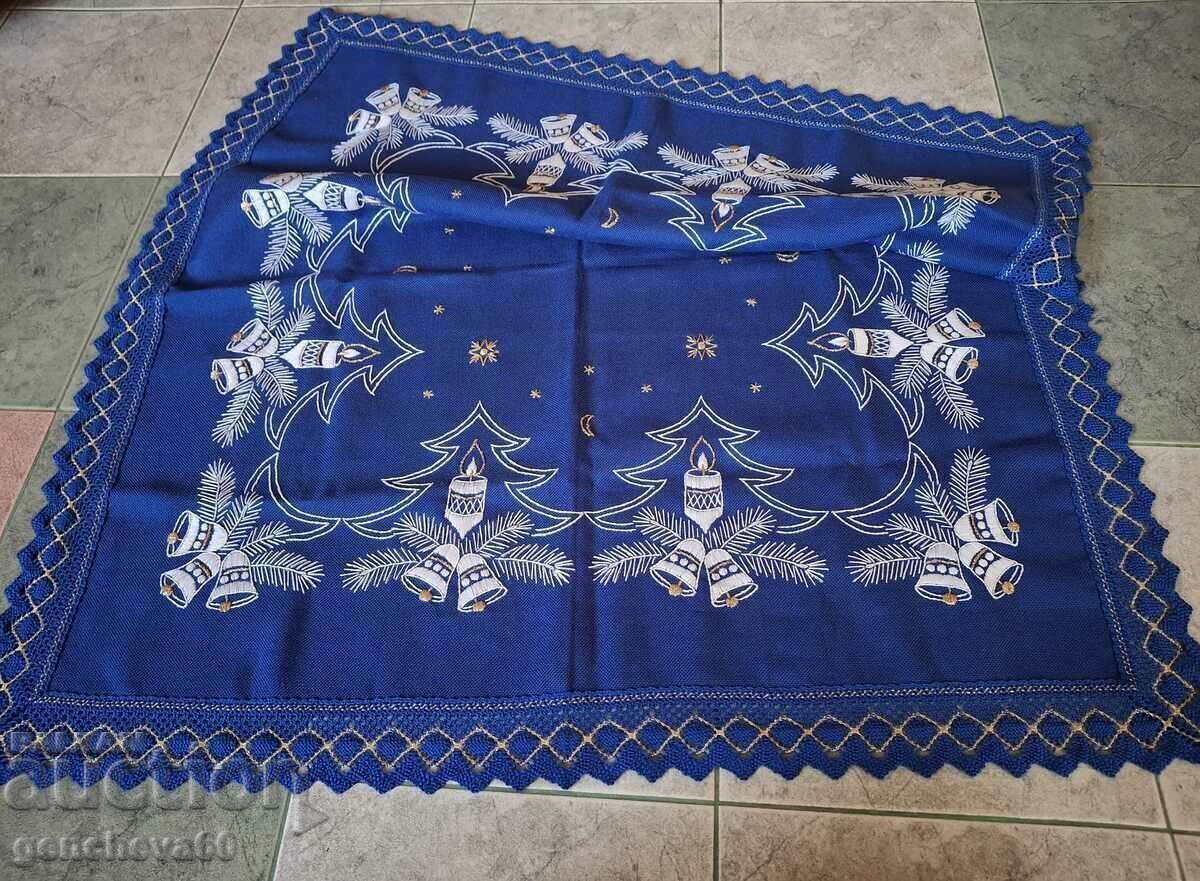 Beautiful Christmas tablecloth with embroidery and lace with price 25.00 BGN | € 12.78 Beautiful Christmas tablecloth with embroidery and lace with price 25.00 BGN | € 12.78