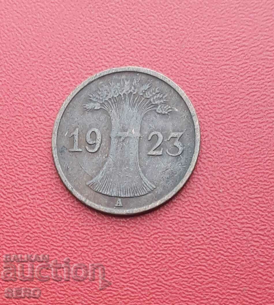 Germany-1 pfennig 1923 A-Berlin-rare year