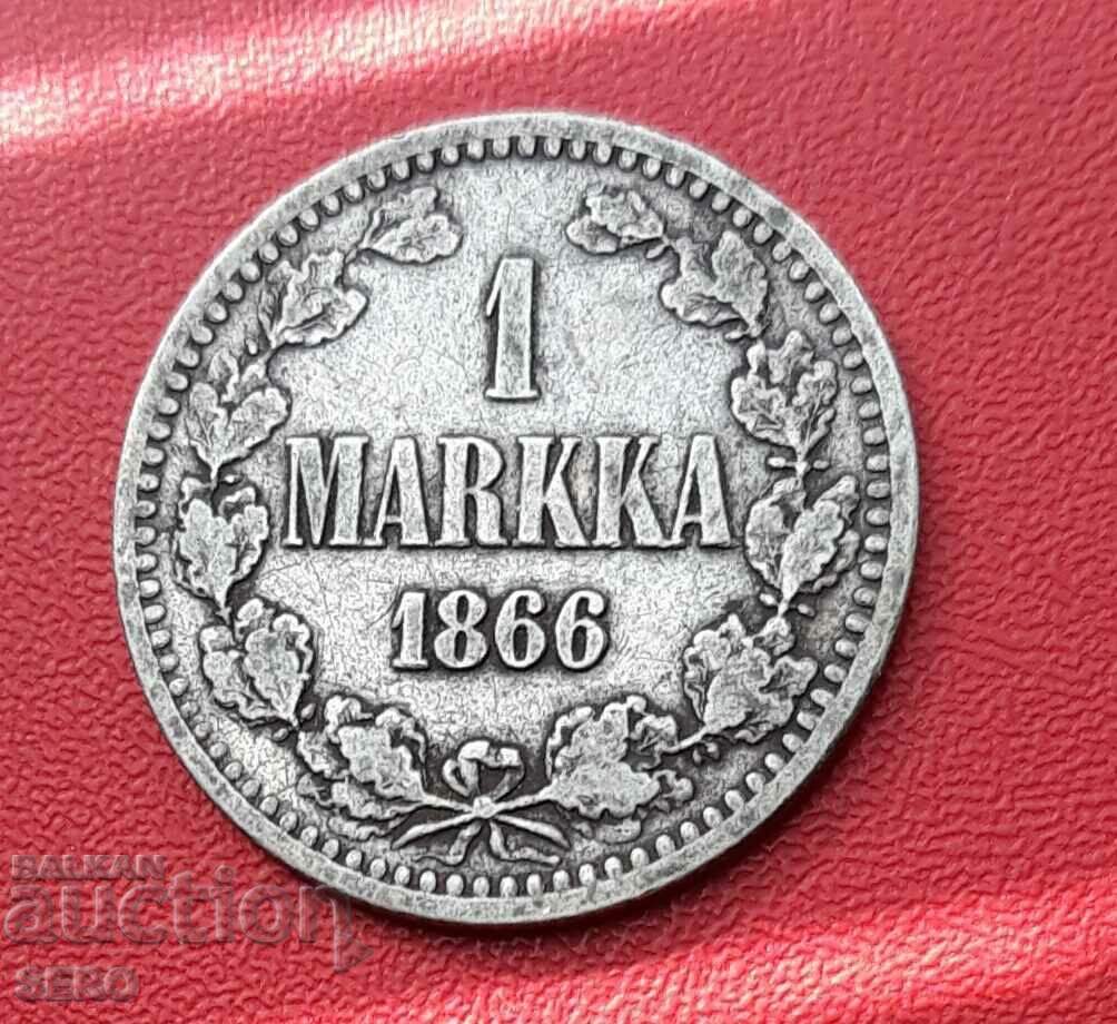 Rusia/pentru Finlanda/-1 mark 1866-argint